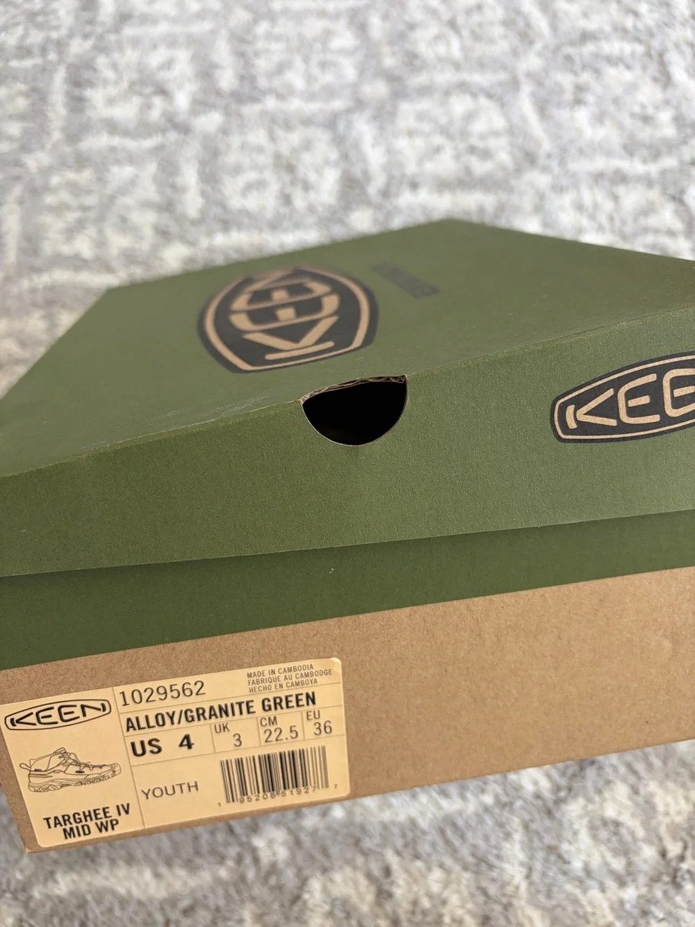 KEEN Gray and Mint Lace-Up Youth Hiking Boots